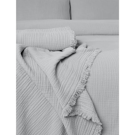 Cotton Gauze Fitted Sheet, Pearl Grey - Zouf.biz