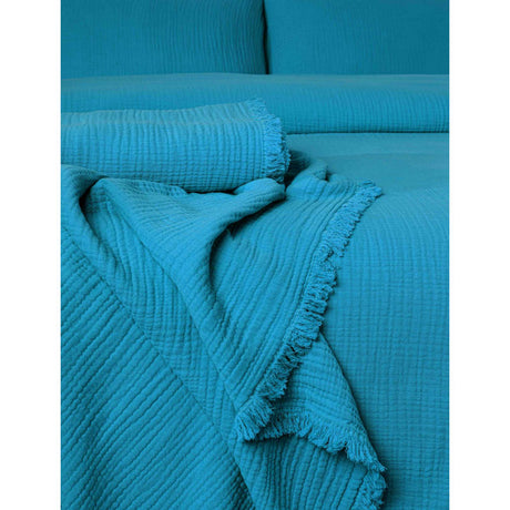 Cotton Gauze Flat Sheet, Duck Egg Blue