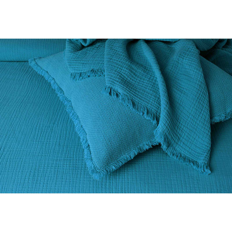 Cotton Gauze Flat Sheet, Duck Egg Blue