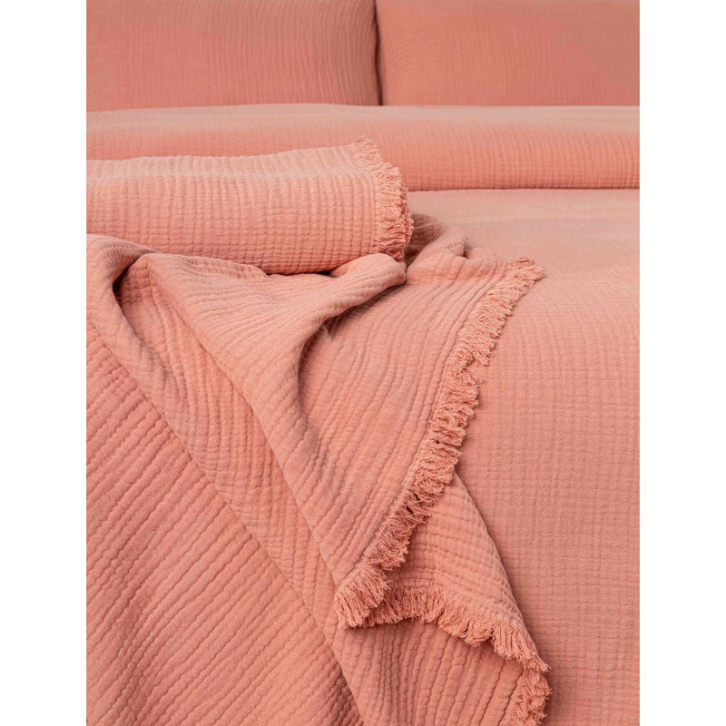 Cotton Gauze Bedspread, Terracotta