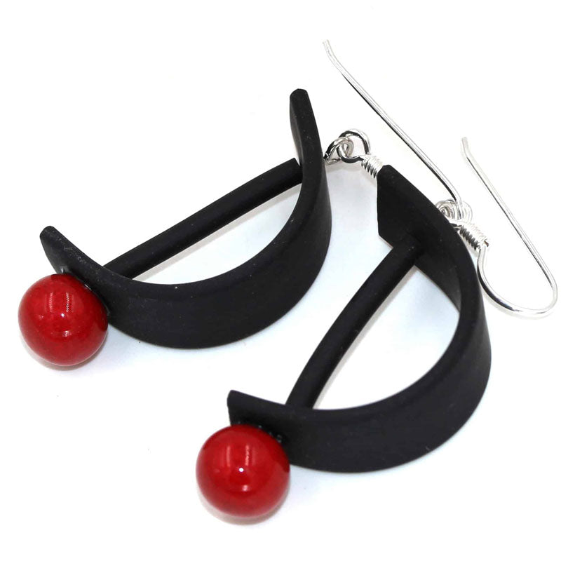 Alpha Drop Earrings, Cherry