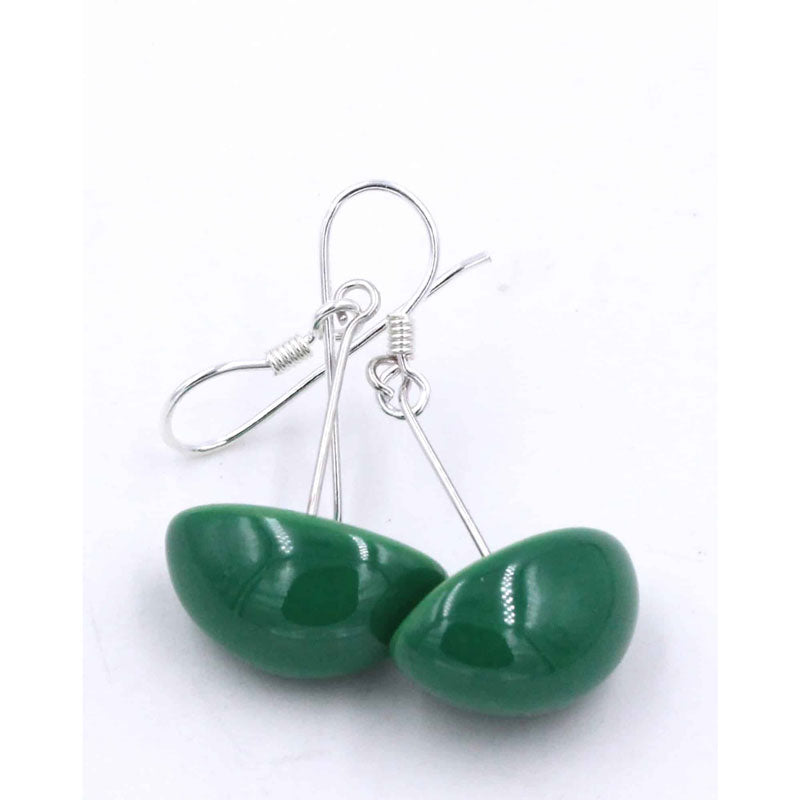 Inca Yucatan Ceramic Drop Earrings, Green