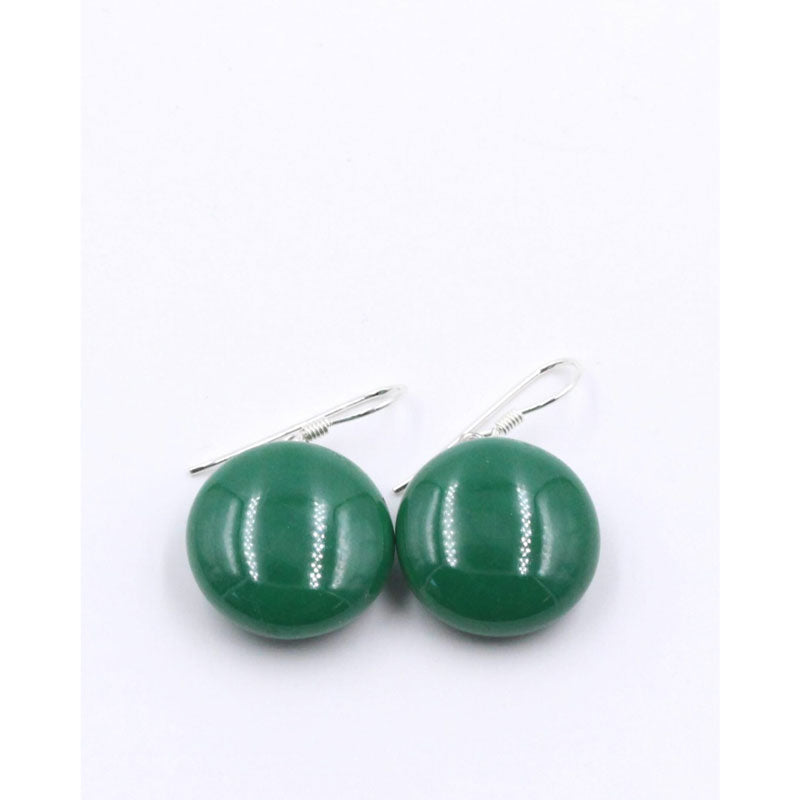 Moon Ceramic Drop Earrings, Green