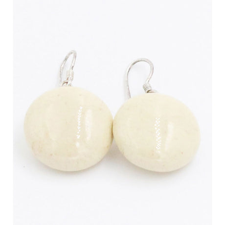 Moon Ceramic Drop Earrings, Ivory 