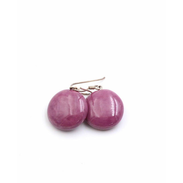 Moon Ceramic Drop Earrings, Plum