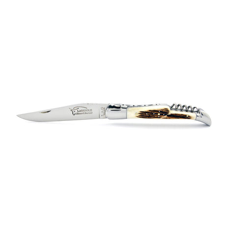 Laguiole Deer Antler 2 Piece Pocket Knife - 12cm, Prestige Collection - Zouf.biz