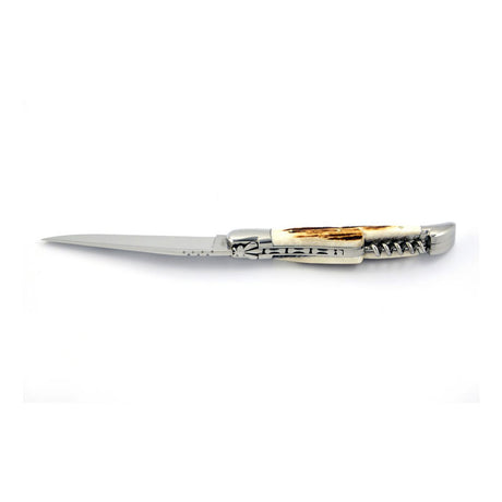 Laguiole Deer Antler 2 Piece Pocket Knife - 12cm, Prestige Collection - Zouf.biz