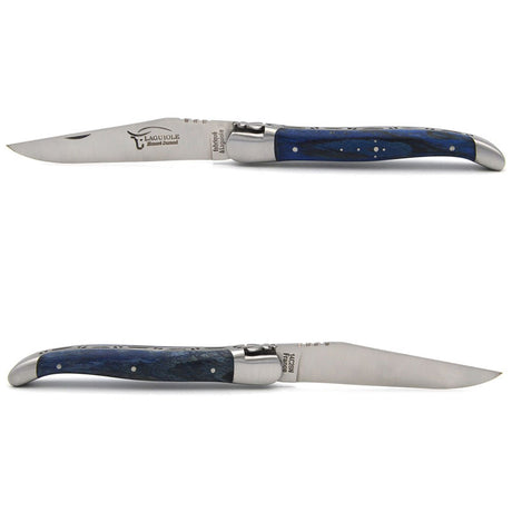 Laguiole Blue-Stained Beech Pocket Knife - 12cm, Prestige Collection - Zouf.biz