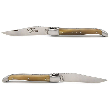 Laguiole Pale Horn Tip Pocket Knife - 12cm, Prestige Collection - Zouf.biz