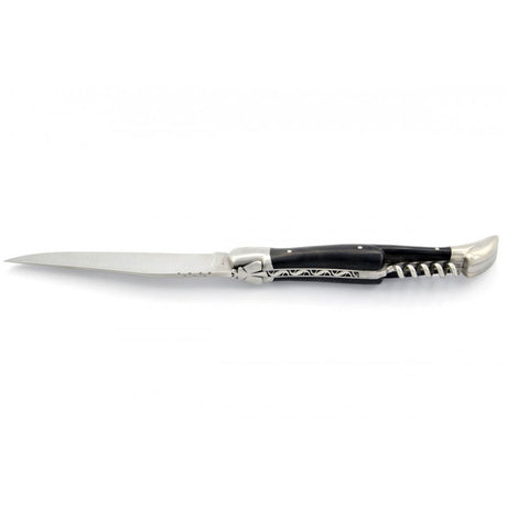 Laguiole Ebony Wood 2 Piece Carbon Blade Pocket Knife - 13cm, Prestige Collection - Zouf.biz