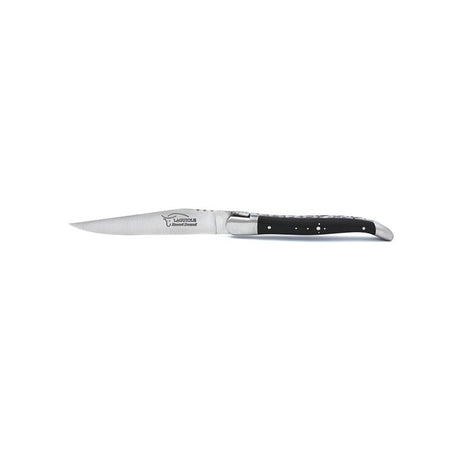 Laguiole Steak Knives Chiseled Double Plates Ebony Wood, Prestige Collection - Zouf.biz