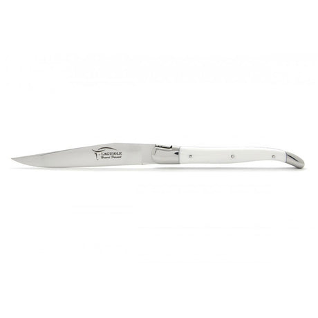 Laguiole Steak Knives, White Corian - Zouf.biz