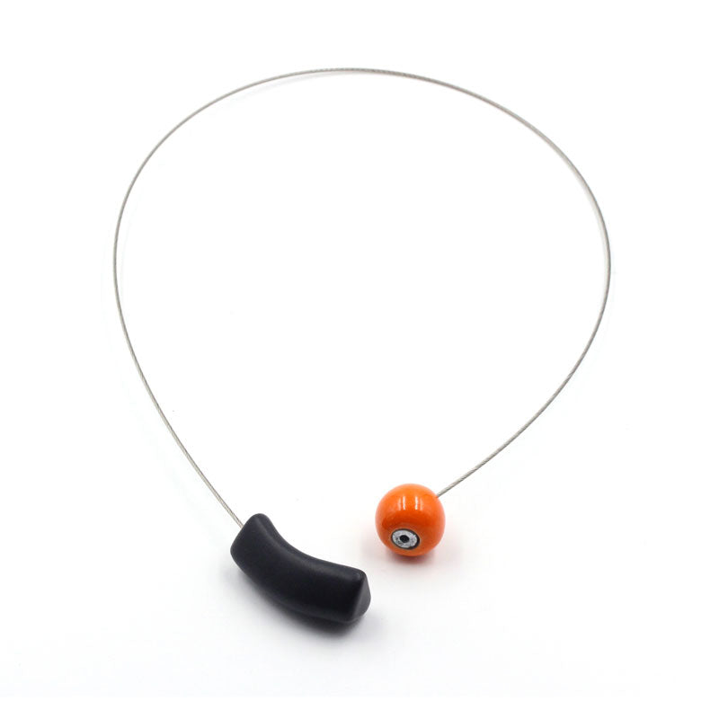 Atome Ceramic Necklace, Orange - Zouf.biz