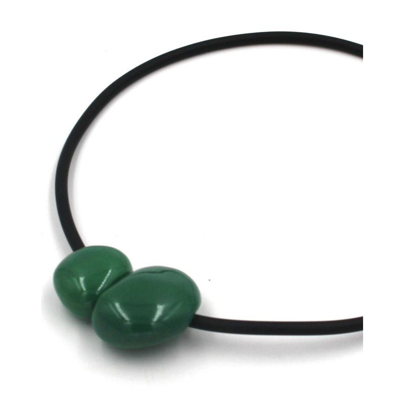 Big Galet PVC Necklace, Green