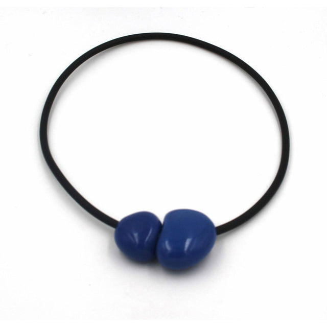 Big Galet PVC Necklace, Midnight Blue