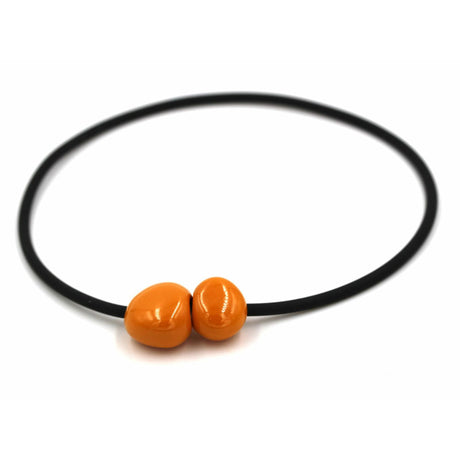 Big Galet PVC Necklace, Apricot