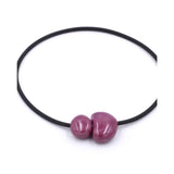 Big Galet PVC Necklace, Plum