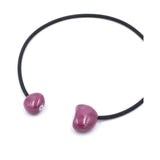 Big Galet PVC Necklace, Plum