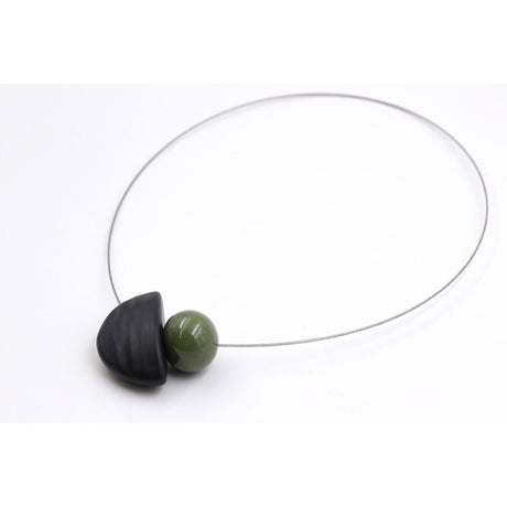 Nais Ceramic Necklace, Khaki - Zouf.biz