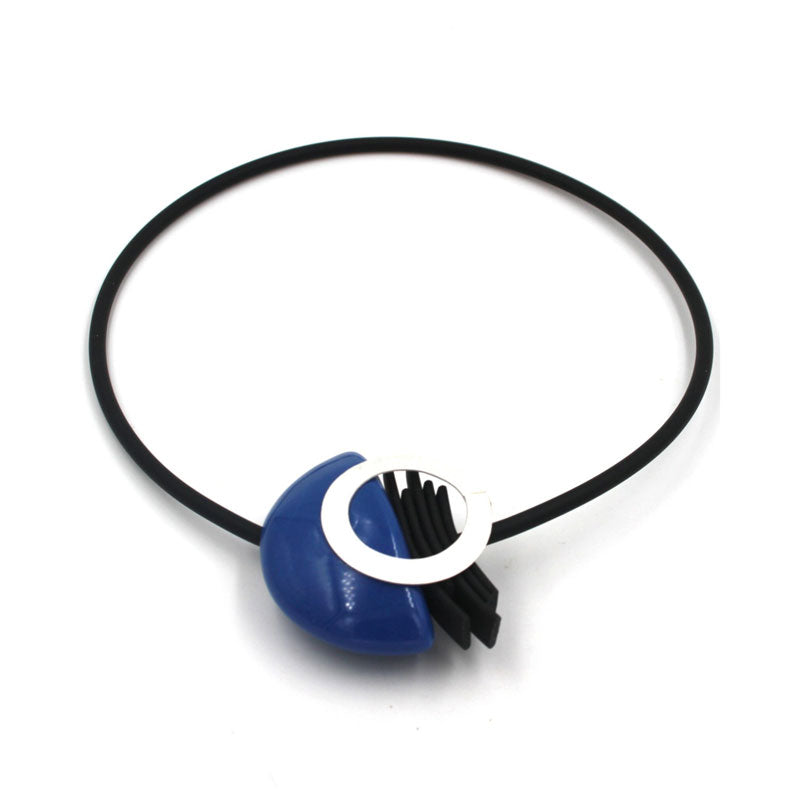 Saturne PVC Necklace, Azure