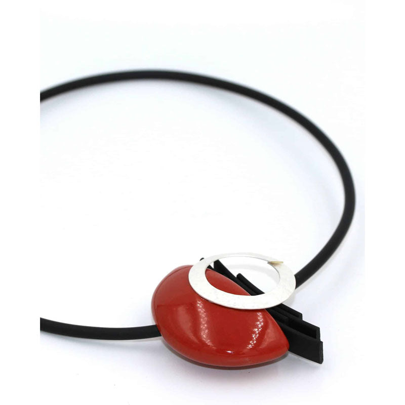 Saturne PVC Necklace, Cherry