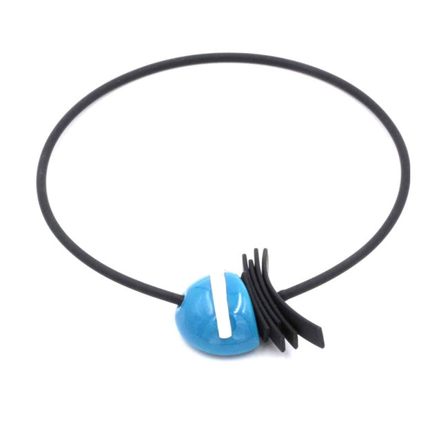 Slash PVC Necklace, Turquoise