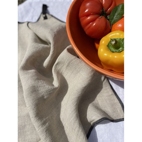 Pure Washed Linen Tea Towel, Natural