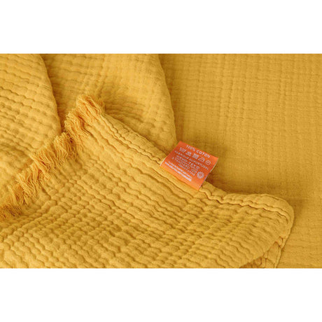 Cotton Gauze Fitted Sheet, Turmeric - Zouf.biz