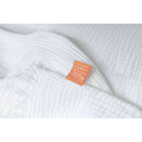 Cotton Gauze Fitted Sheet, White - Zouf.biz