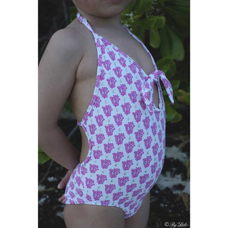 Buy Bandana Pink Shiny Print One Piece Swimsuit Swimwear Zouf.biz